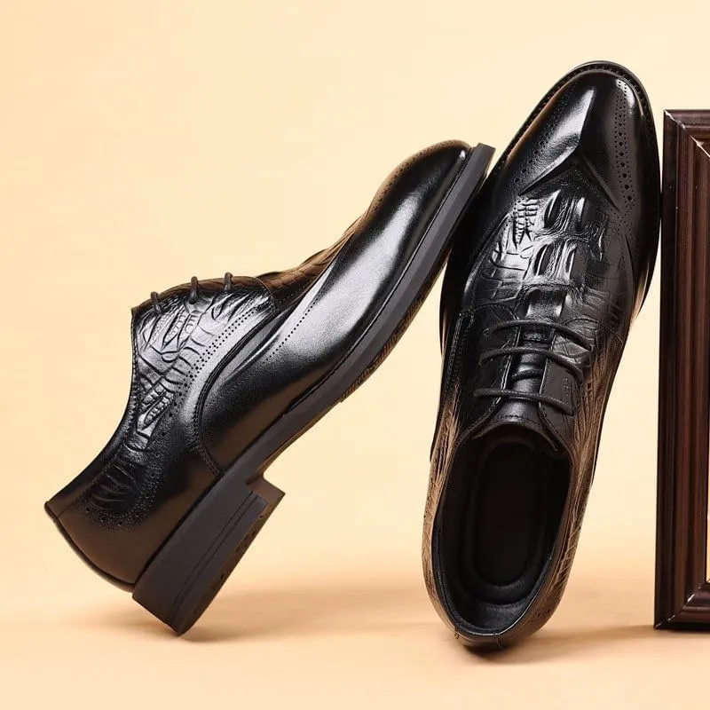 Formal Shoes for Men Men's Comfort Orthopedic Oxford Leather Dress Shoes Classic British Style Pointed Toe Brogue Flats Casual Business Formal & Wedding Shoes for Men