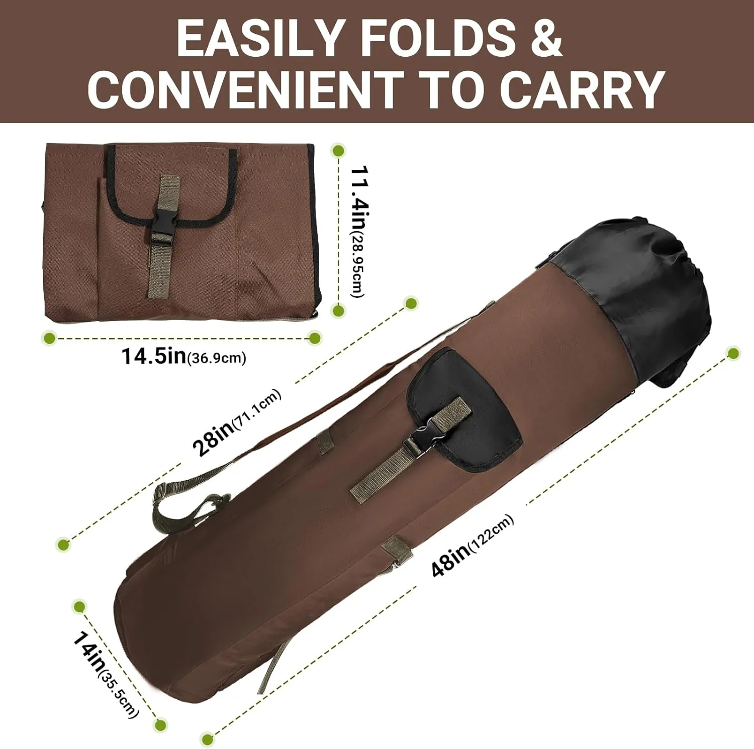 FOUUAAOOU Fishing Rod Bag, Fish Pole Case Bag with Durable Folding Oxford Fabric, Portable Fishing Gear for Men Fishing Gifts (Coffee)