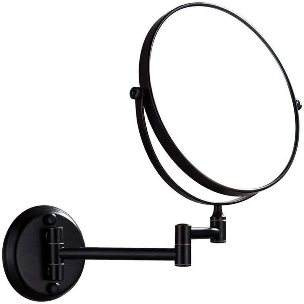 GATSUN Makeup Mirror 8 Inch Wall Mounted Makeup Mirror 1X/ 10X Magnifying, Double Sided 360° Swivel Extendable Shaving Cosmetic Mirror Round Vanity Mirror for Bathroom Hotels