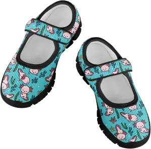Girls Axolotl Mary Jane Dress Shoes Glitter Ballerina Princess Flat for Wedding, Party, Birthday US 11-2.5