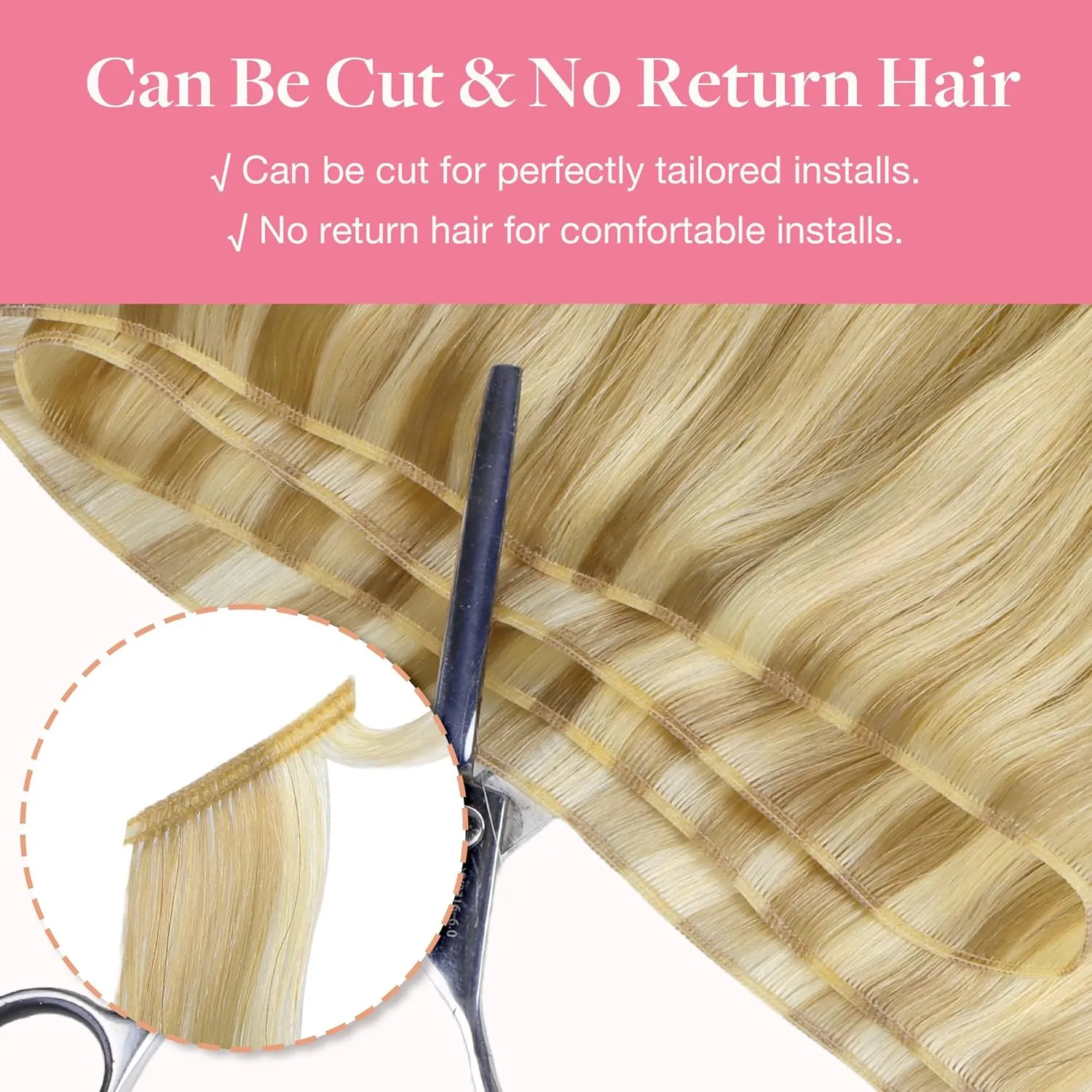 GOO GOO Genius Human Hair Weft Extensions, Sew In Rooted Remy, 16/22 Light Blonde Highlighted Golden Blonde 14inch 40g, Hand Tied