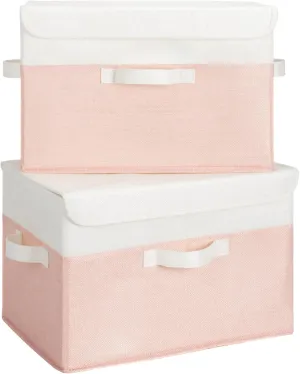 GRANNY SAYS Storage Bins With Lids, Decorative Boxes, Clothes Baskets for Shelves, Closet Organizer, Collapsible, 2-Pack