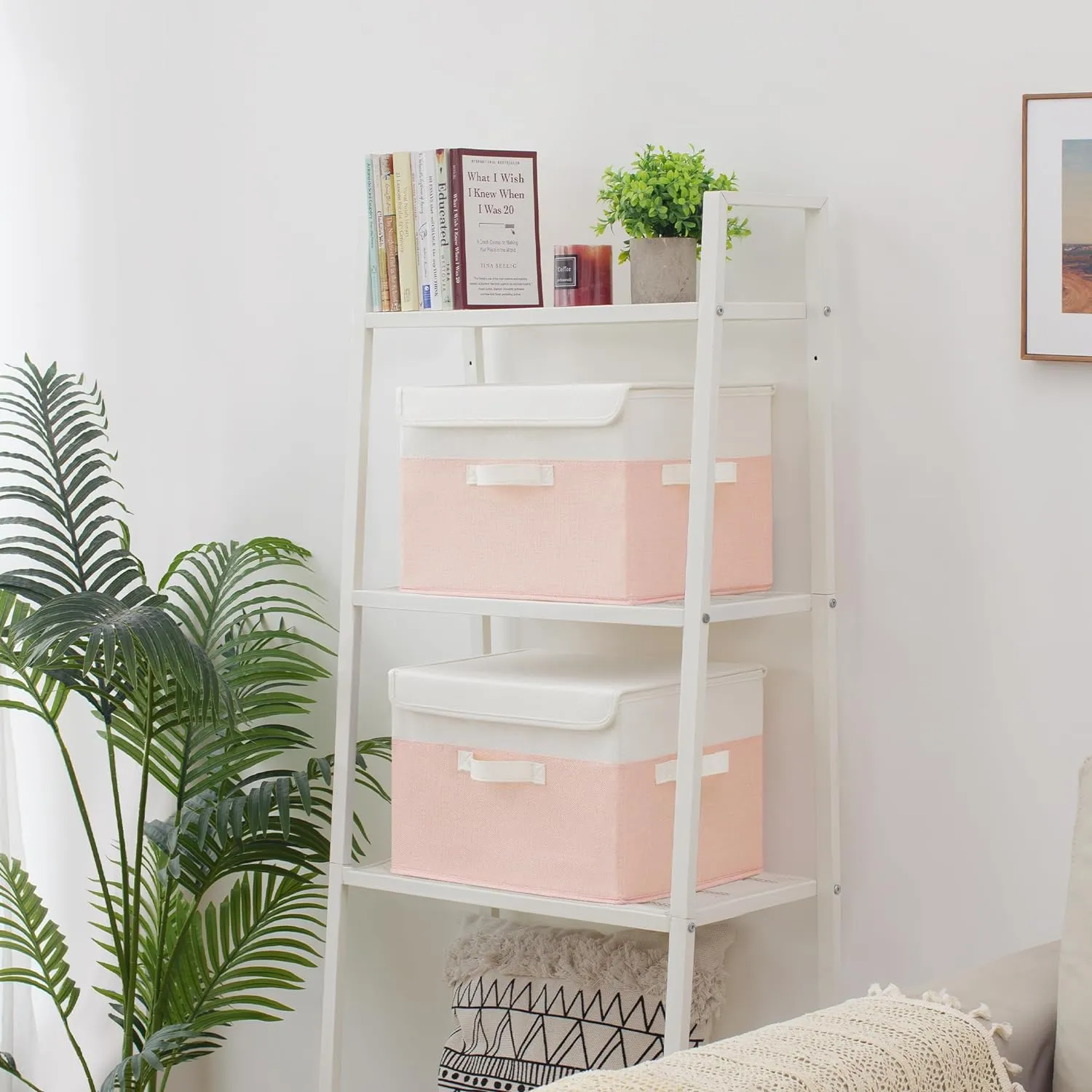 GRANNY SAYS Storage Bins With Lids, Decorative Boxes, Clothes Baskets for Shelves, Closet Organizer, Collapsible, 2-Pack
