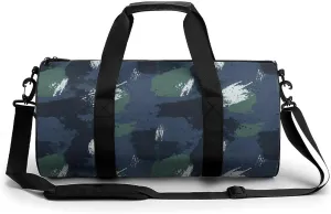Gym Bag 17in for Men Women, Waterproof Foldable Sports Organizer, Durable Workout Travel Duffle Bag, Energetic Doodle Spray-324