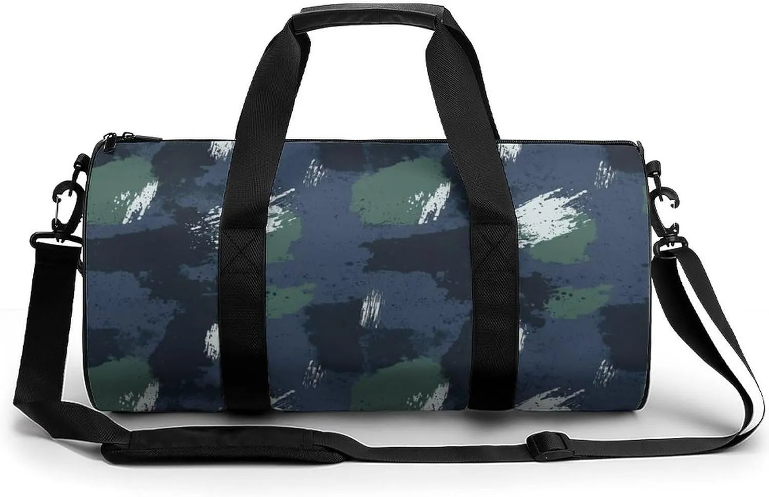 Gym Bag 17in for Men Women, Waterproof Foldable Sports Organizer, Durable Workout Travel Duffle Bag, Energetic Doodle Spray-324