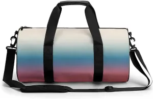 Gym Bag 17in for Men Women, Waterproof Foldable Sports Organizer, Durable Workout Travel Duffle Bag, Soft Glow Horizon-898