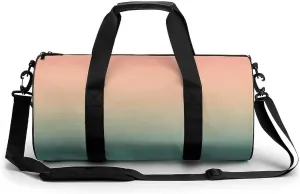 Gym Bag 17in for Men Women, Waterproof Foldable Sports Organizer, Durable Workout Travel Duffle Bag, Warm Horizon Gradient-1610