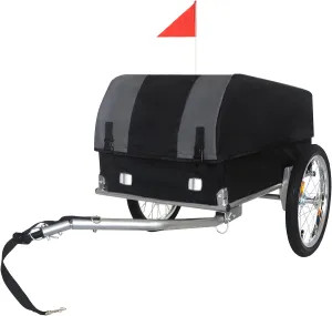 Heavy-Duty Bike Cargo Trailer: 88lbs Capacity Waterproof Cover - 16" All-Terrain Wheels & Foldable Design for Camping & Groceries - Steel Frame & Oxford Fabric for Outdoor Adventures