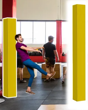 Home Gym Pole Post Padding with Velcro Straps and Foam, Profile Hood Protection Pole Wrap for Awning Poles, Exterior Basketball Pole Cover Barrier(Yellow,Dia 6"(0.5ft))
