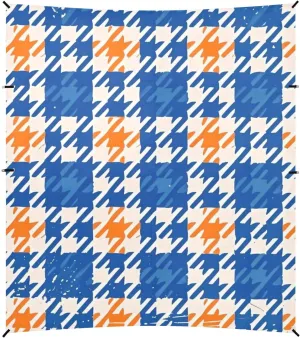 Houndstooth Orange Foldable Beach Tent UPF50  Protection Waterproof Sun Shade with Sandbags and Shovel for Camping, Picnics, Backyard