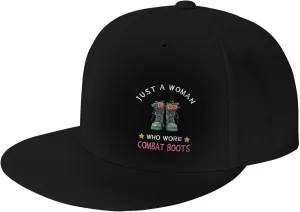 Just A Woman Who Wore Combat Boots Adult Adjustable Outdoor Sports Trucker Hats Stylish Baseball Cap4 Black