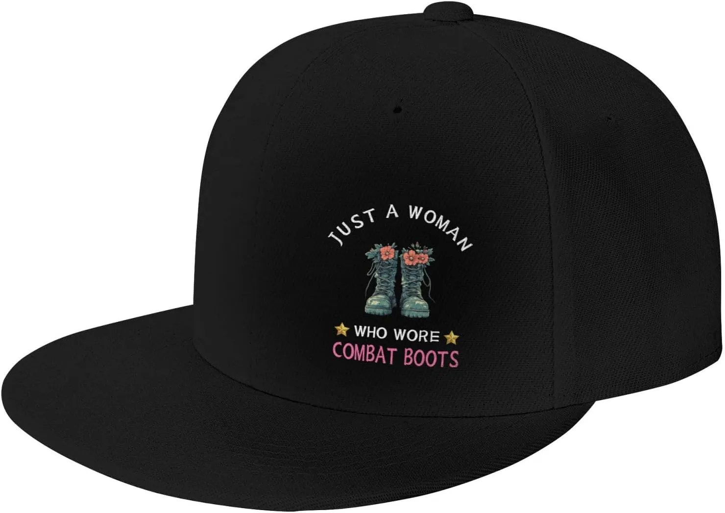 Just A Woman Who Wore Combat Boots Adult Adjustable Outdoor Sports Trucker Hats Stylish Baseball Cap4 Black