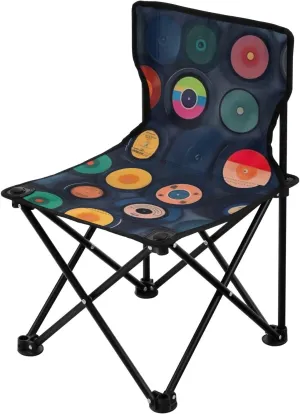 Kigai Folding Camping Chair Heavy Duty Chair Ultralight Compact Portable Beach Chair for Outdoor Camp, Hiking, Travel, Beach, Sporting Event and Picnic, Gramophone Records