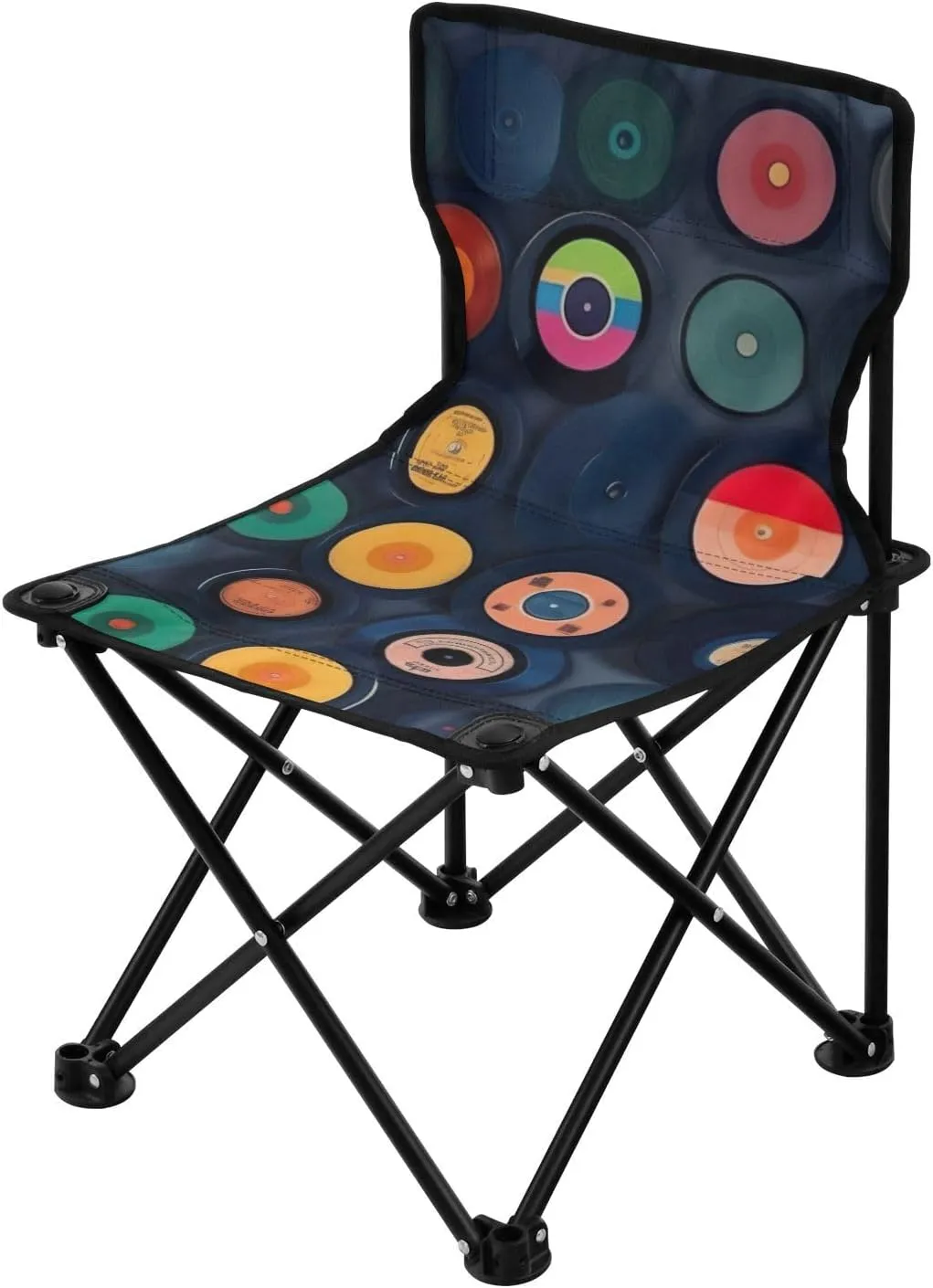 Kigai Folding Camping Chair Heavy Duty Chair Ultralight Compact Portable Beach Chair for Outdoor Camp, Hiking, Travel, Beach, Sporting Event and Picnic, Gramophone Records