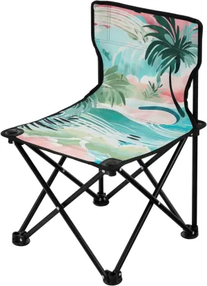 Kigai Folding Camping Chair Heavy Duty Chair Ultralight Compact Portable Beach Chair for Outdoor Camp, Hiking, Travel, Beach, Sporting Event and Picnic, Watercolor Beach