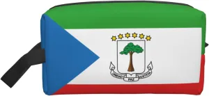 Large Travel Cosmetic Bag â€“ Reusable Dopp Kit, Flag of Equatorial Guinea Full-Print Storage Pouch for Toiletries, Makeup