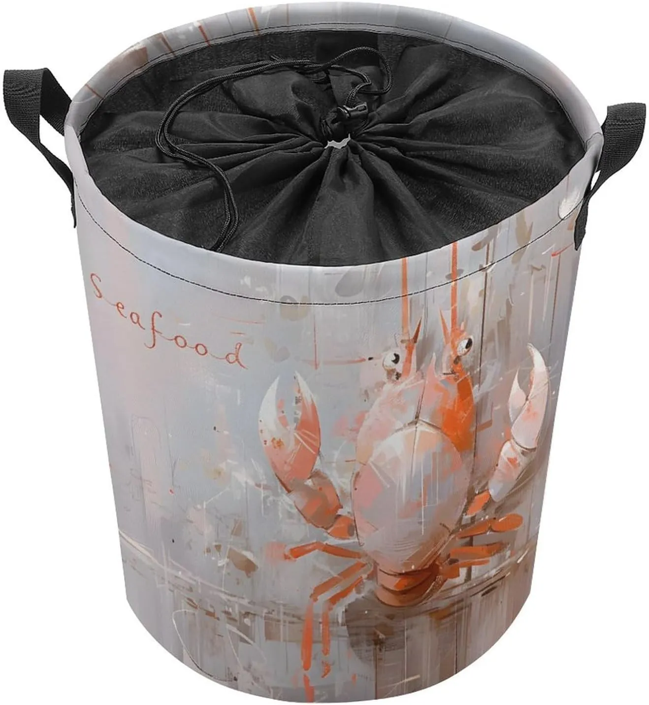 Laundry Hampers, Large Drawstring Laundry Bag, Removable Laundry Bags, Collapsible Storage Bin with Handles for Home Organization, Kids Room, Nursery Painting