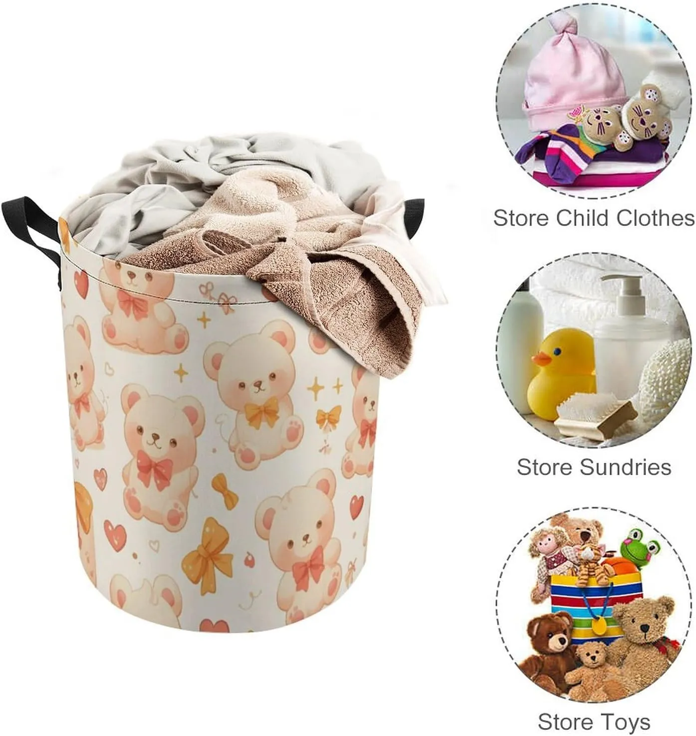 Laundry Hampers, Large Drawstring Laundry Bag, Removable Laundry Bags, Collapsible Storage Bin with Handles for Home Organization, Kids Room, Nursery Vertebrate