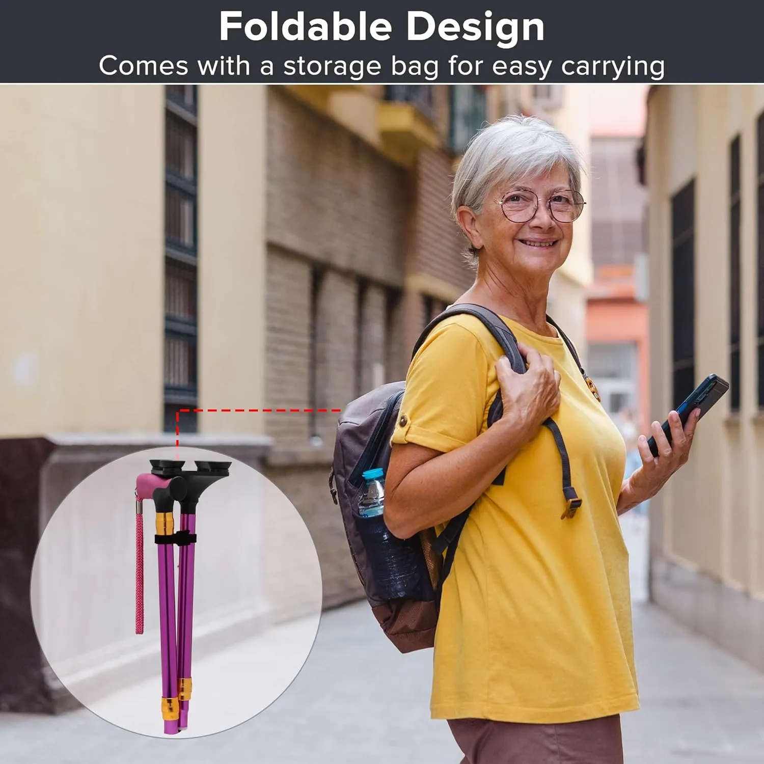 LIXIANG Walking Cane for Women for Stability Seniors Balance Folding Foldable Canes for Men Heavy Duty Adjustable Travel Collapsible Fashionable Fancy Decorative Unique Cool Cane