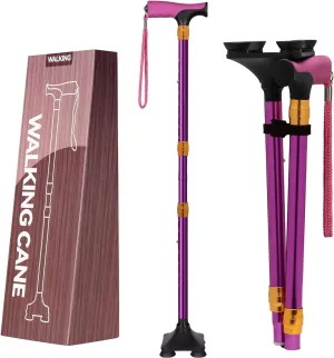 LIXIANG Walking Cane for Women for Stability Seniors Balance Folding Foldable Canes for Men Heavy Duty Adjustable Travel Collapsible Fashionable Fancy Decorative Unique Cool Cane