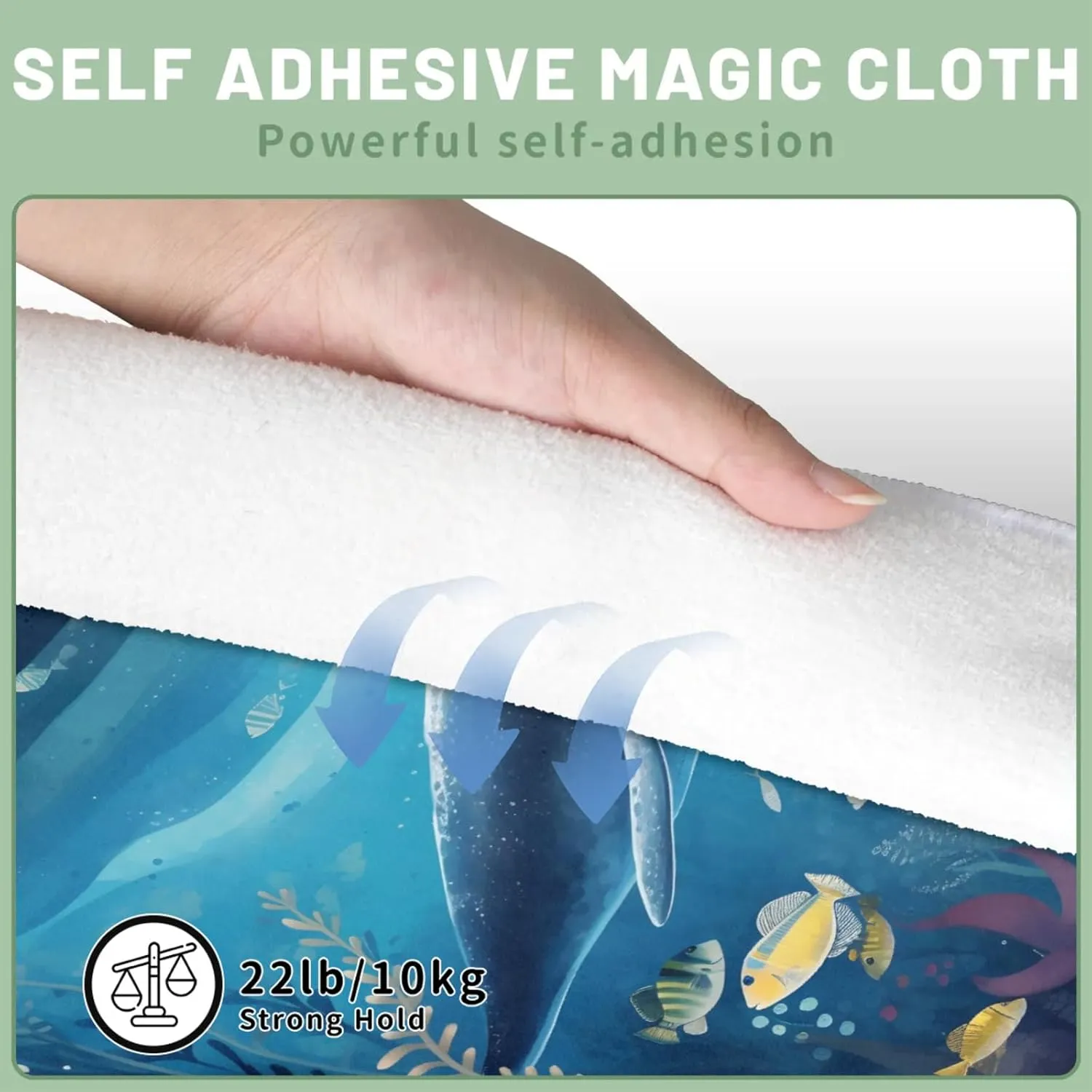 Magic Cosmetics Pouch Sea Animal Whale Self-Adhesive Camera Cover Cloth Protective Foldable Makeup Bag for Lens Cat Makeup Bag 21.7x21.7