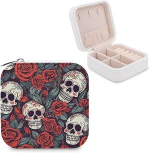 Makeup Mirror, Sugar Skulls and Red Roses Printed Makeup Mirror,portable Makeup Mirror,durable Makeup Mirror,office Makeup Mirror