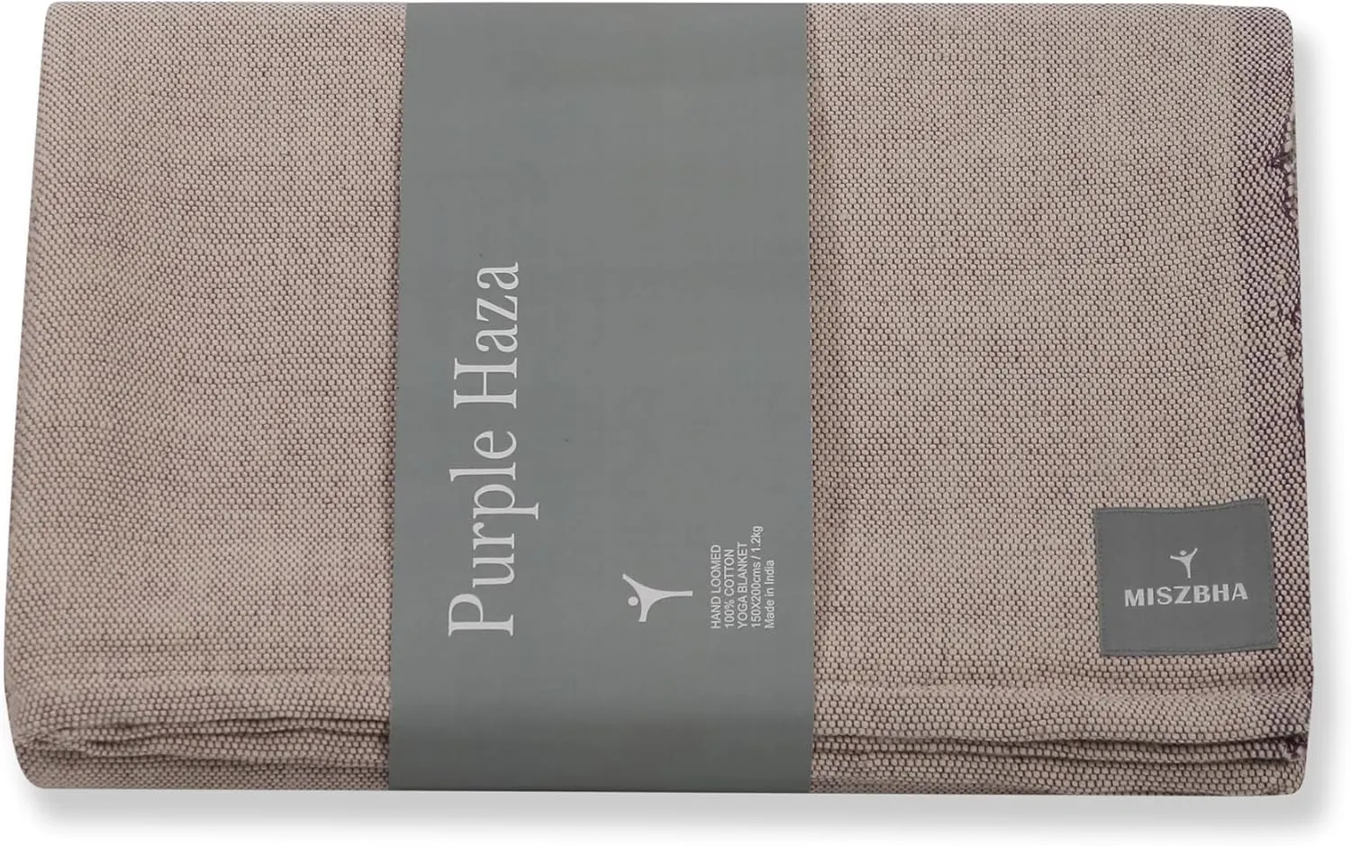 MISZBHA 100% Indian Cotton Yoga Blanket | Perfect for Restorative Yoga & Meditation | Pack of 1 | Purple Haza Color