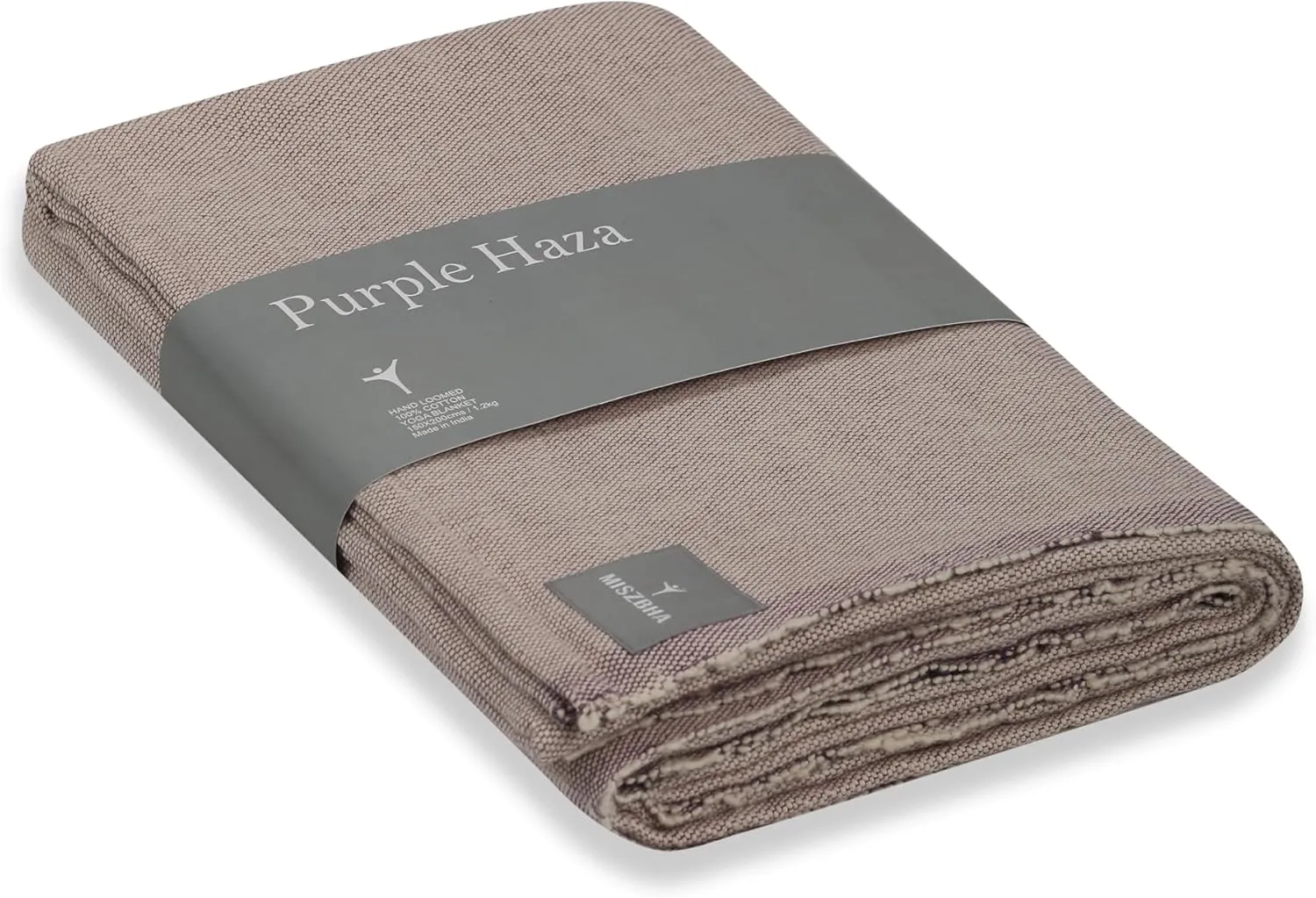 MISZBHA 100% Indian Cotton Yoga Blanket | Perfect for Restorative Yoga & Meditation | Pack of 1 | Purple Haza Color