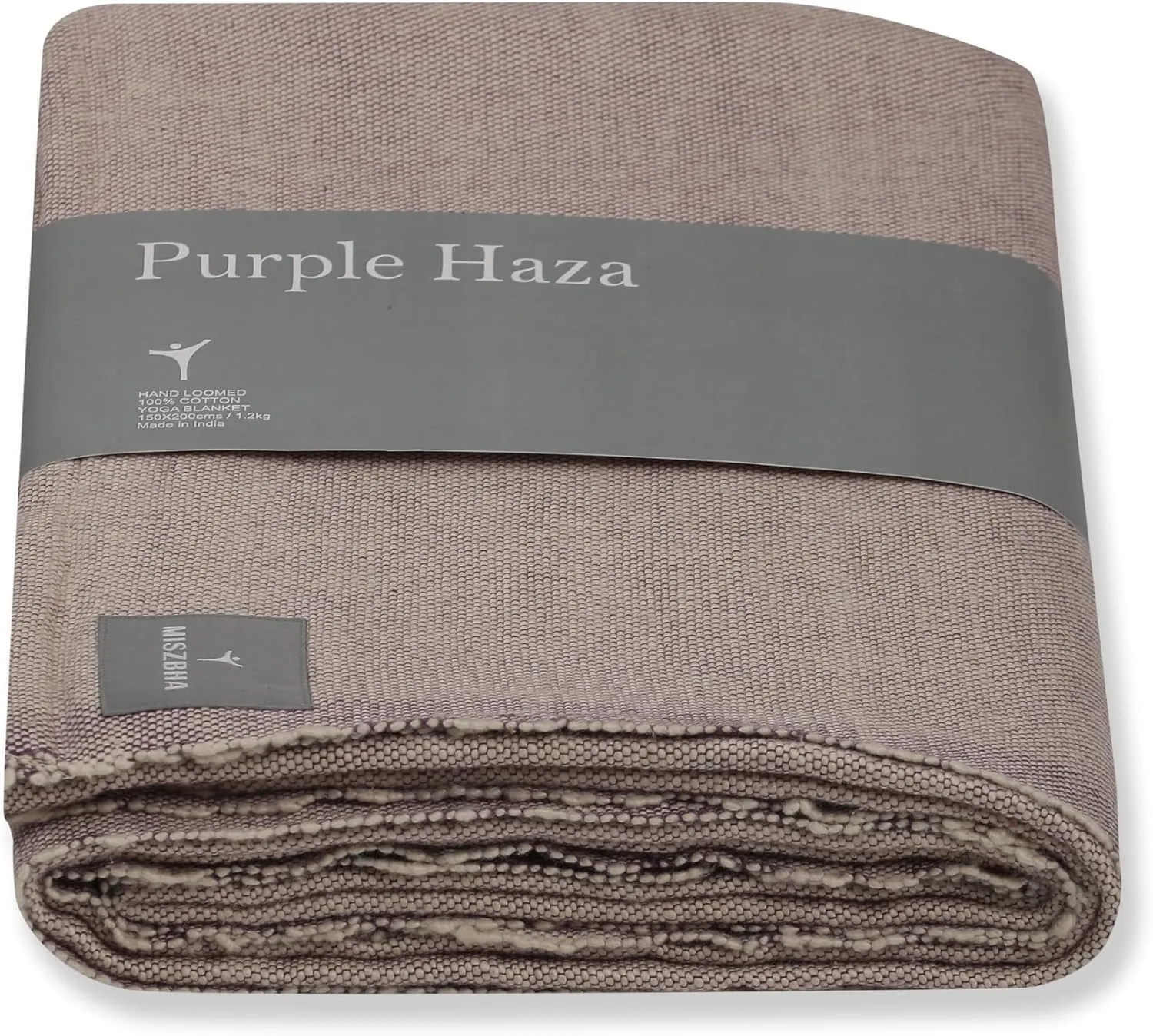 MISZBHA 100% Indian Cotton Yoga Blanket | Perfect for Restorative Yoga & Meditation | Pack of 1 | Purple Haza Color