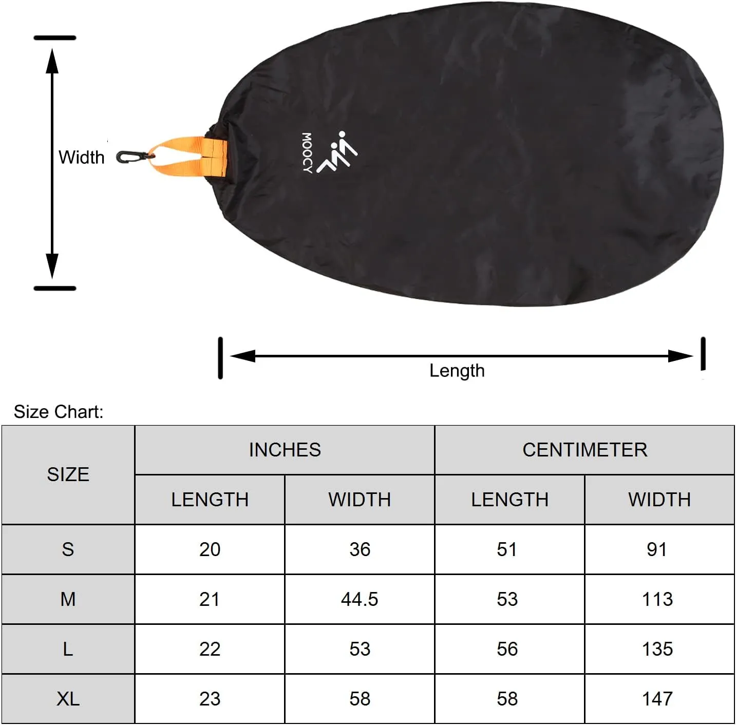 MOOCY Kayak Cockpit Cover, Universal Waterproof Cover for Transport, Outdoor Storage Keep Hatch Hole Seat Clean