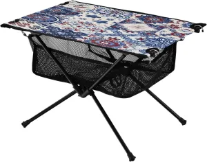 Mosaic Pattern Abstract Portable Folding Camping Table, Compact Lightweight Beach Table with Carrying Bag for Outdoor Picnics, BBQs, Camp
