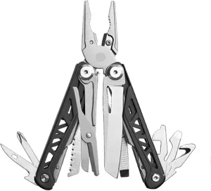 Multi-function Tool Pliers Pocket Knife, 16 in 1 Multi-function Tool Knife Pliers Saw Shears Screwdriver Bottle Opener and Durable Sheath, Essential Equipment for Outdoor Adventure (Black)