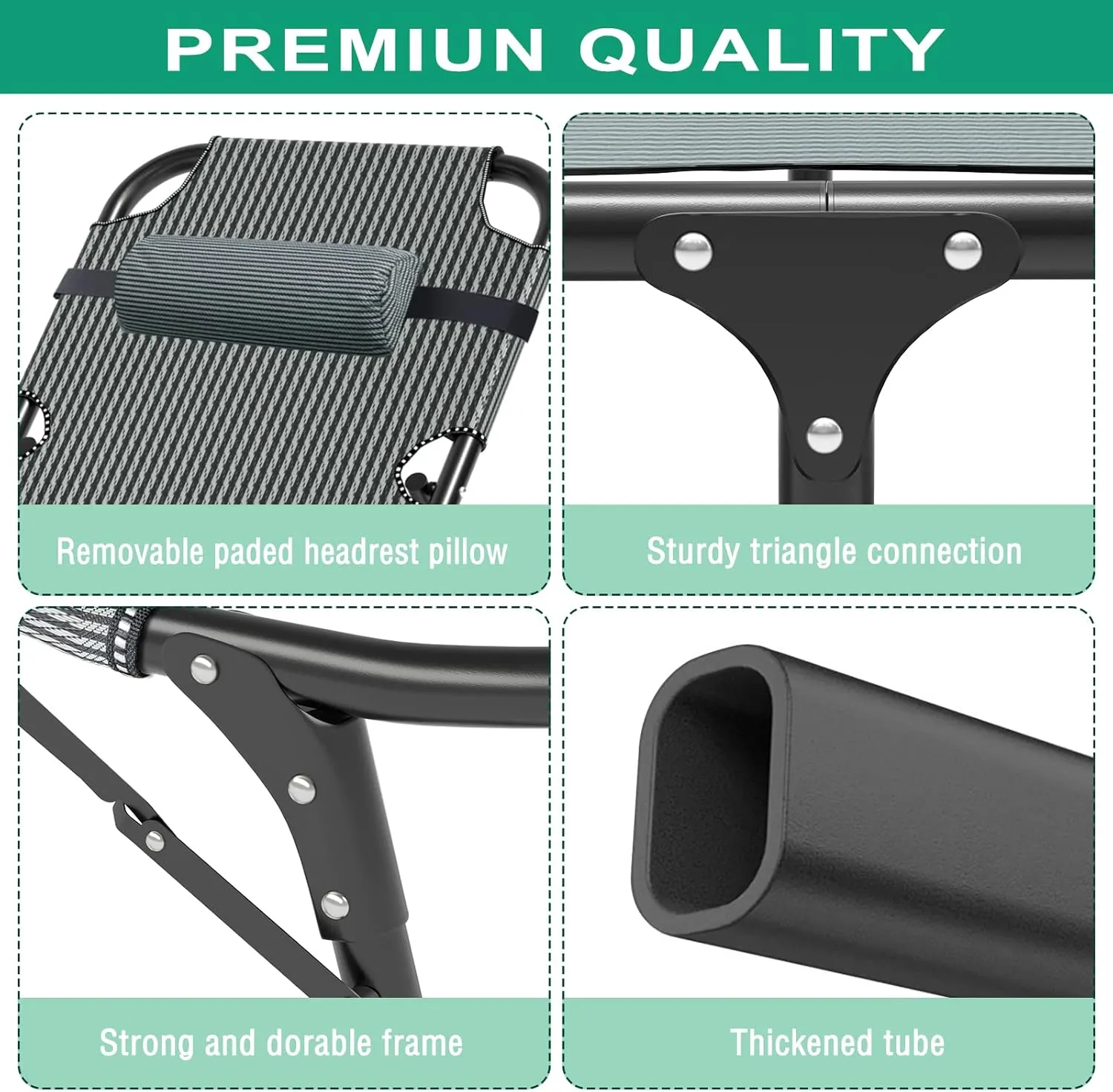 NAIZEA Folding Camping Cots,Adjustable 4-Gear Sleeping Cots for Adults,Foldable Cot Bed, Folding Chaise Lounge Chair,Portable Reclining Chair for Beach Lawn Camping Pool,Sunbathing Chairs