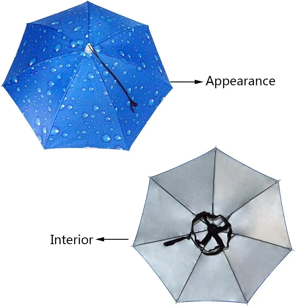 NEW-Vi Umbrella Hat Adult and Kids Folding Cap for Beach Fishing Golf Party Headwear
