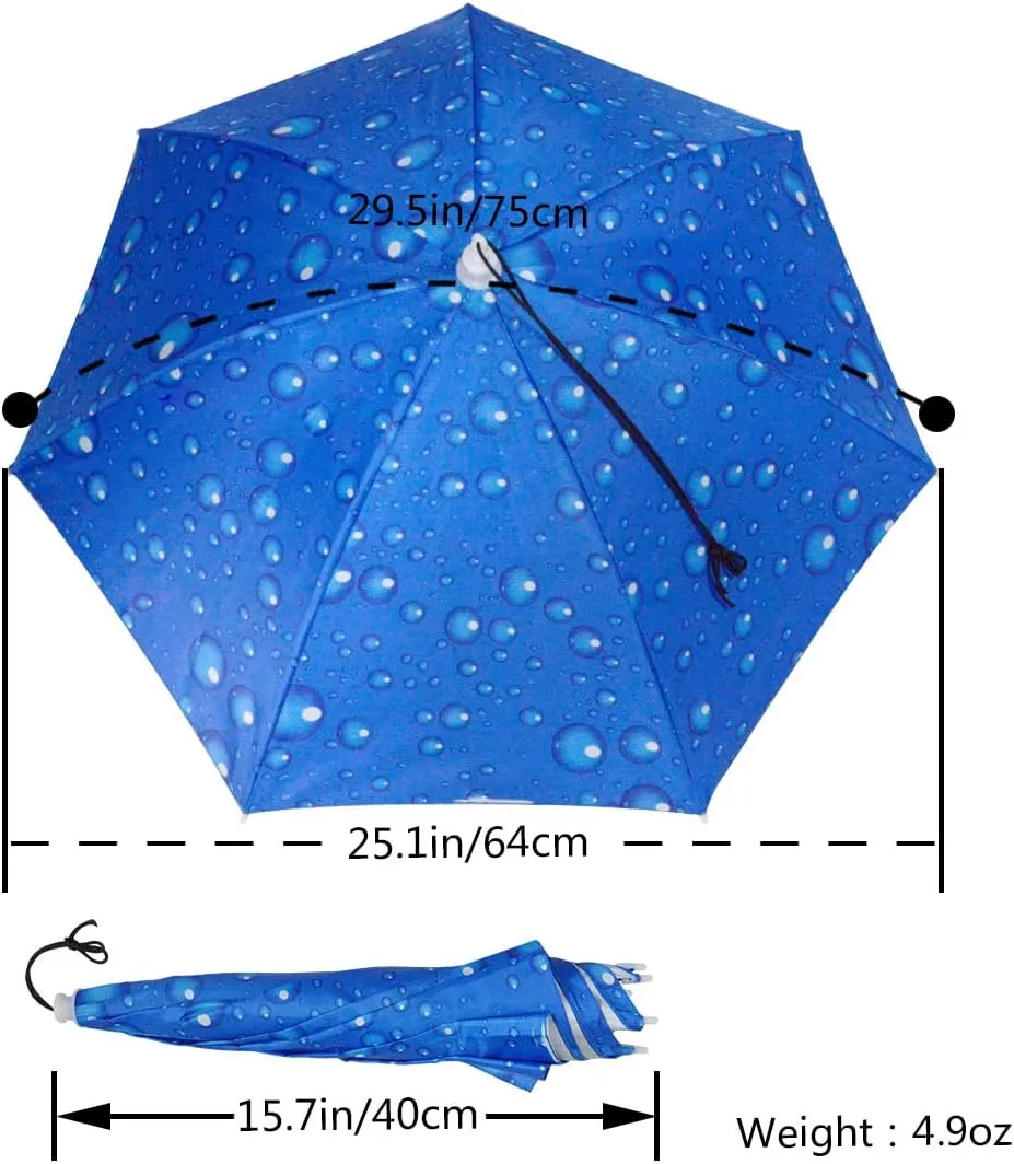 NEW-Vi Umbrella Hat Adult and Kids Folding Cap for Beach Fishing Golf Party Headwear