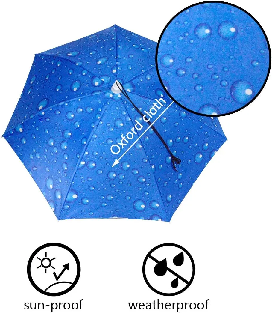 NEW-Vi Umbrella Hat Adult and Kids Folding Cap for Beach Fishing Golf Party Headwear