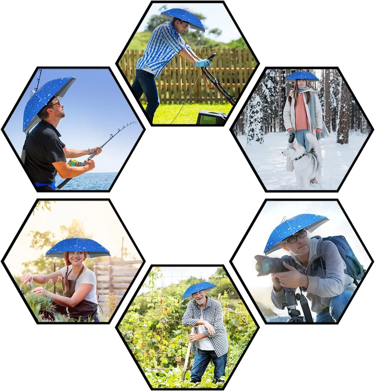 NEW-Vi Umbrella Hat Adult and Kids Folding Cap for Beach Fishing Golf Party Headwear