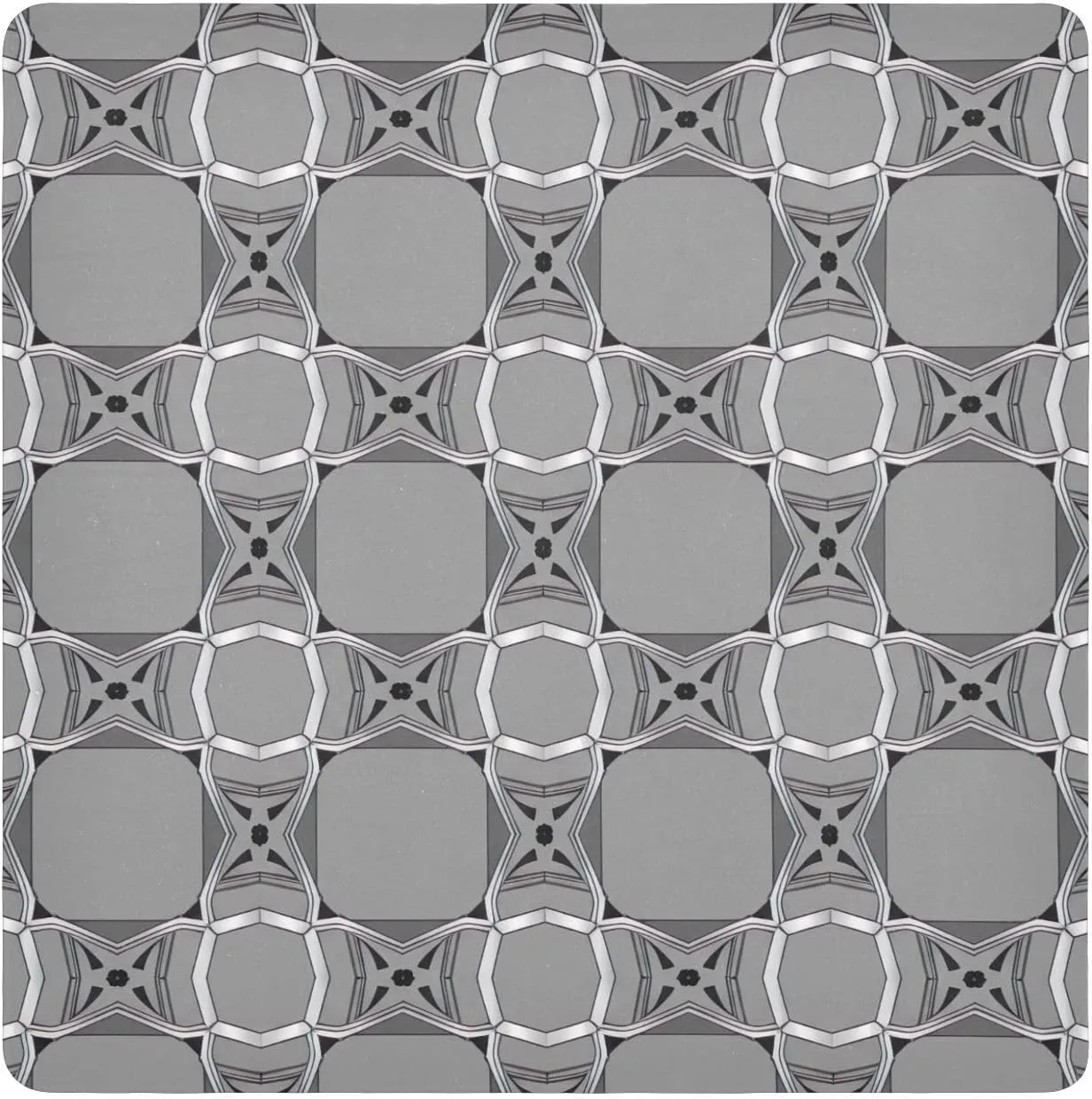 ODAWA Gray Geometric Self Adhesive Cloth 17.7X17.7 Inch Open Lay Flat Makeup Bag Lightweight Foldable Wrapper for Camera Accessories