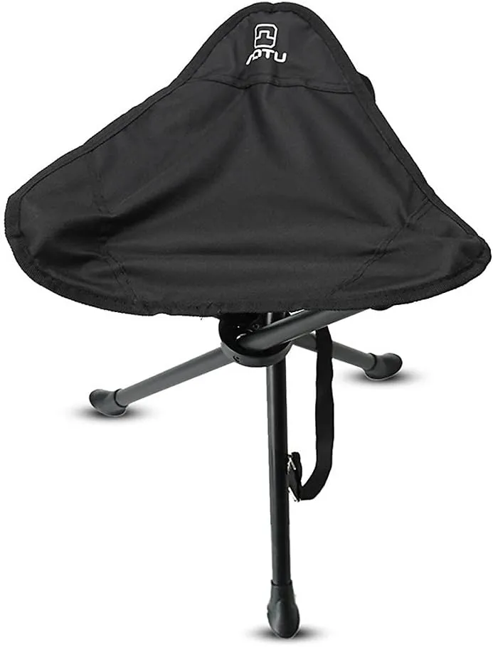 Outdoor Portable Camping Stool, Fishing Stool, Three-Legged Stool, for Fishing, Camping, Outdoor Barbecue, Mountaineering and Concert, Bear up to 220Lbs (Black)