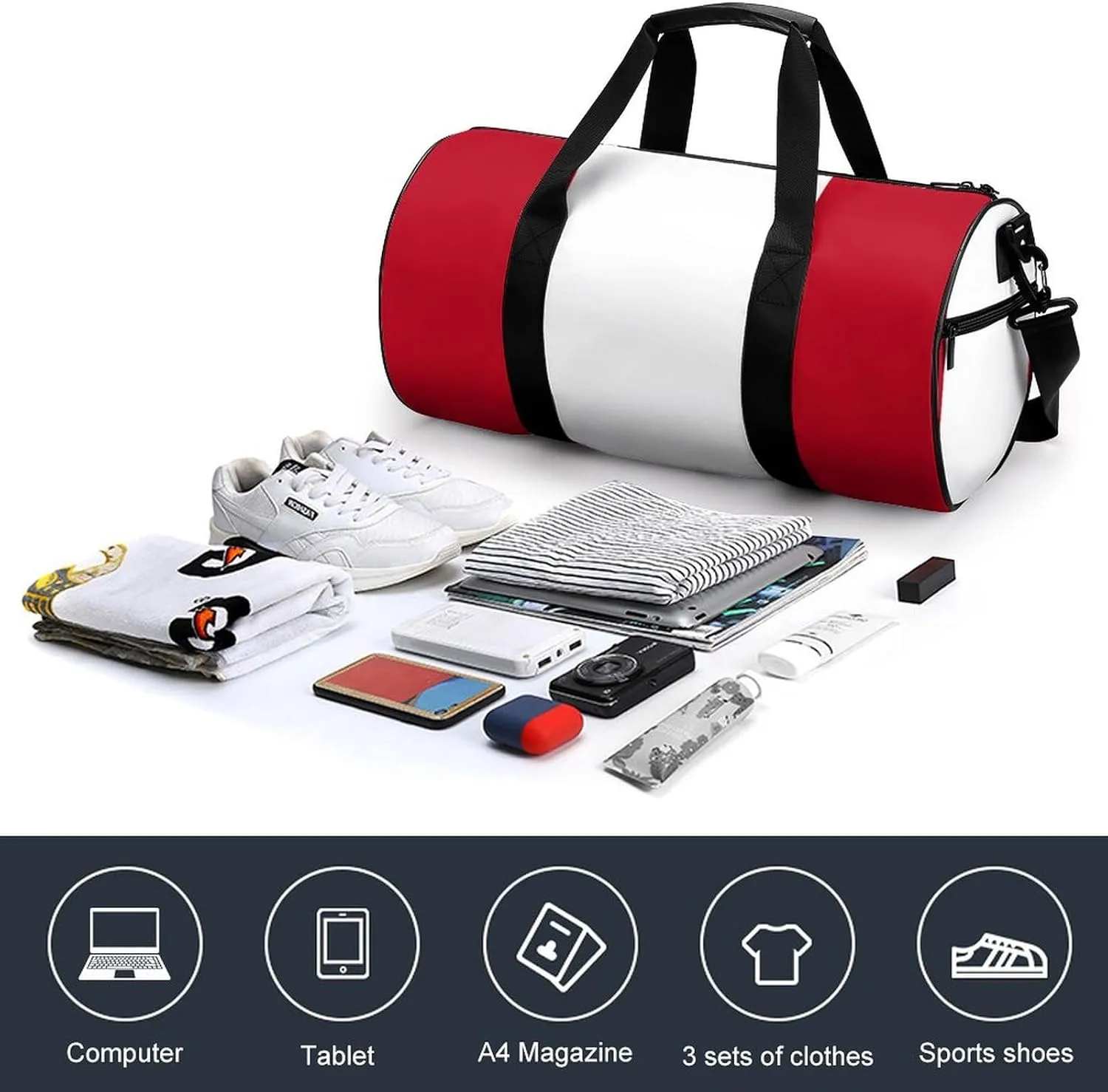 Peru Flag Travel Duffel Bag with Wet Pocket for Boys Girls Gym Weekender Tote