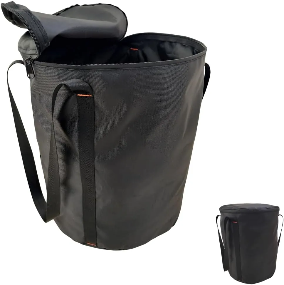 Portable Bag Waterproof (L),for Camping Portable Cutlery Bag, RV Storage, Water Pipe, Accessory, Travel Carrying,Double-Layer Oxford,Black