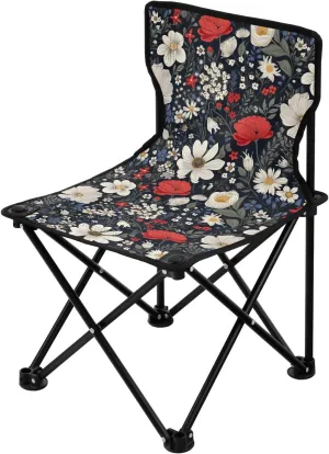 Portable Camping Chairs Flowers Floral Lightweight Folding Chair for Camping, Beach, Picnic, Travel and Sports with Carry Bag 20851509