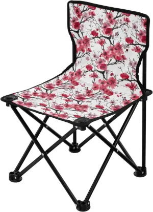 Portable Camping Chairs Flowers Floral Plum Blossom Lightweight Folding Chair for Camping, Beach, Picnic, Travel and Sports with Carry Bag 20850021