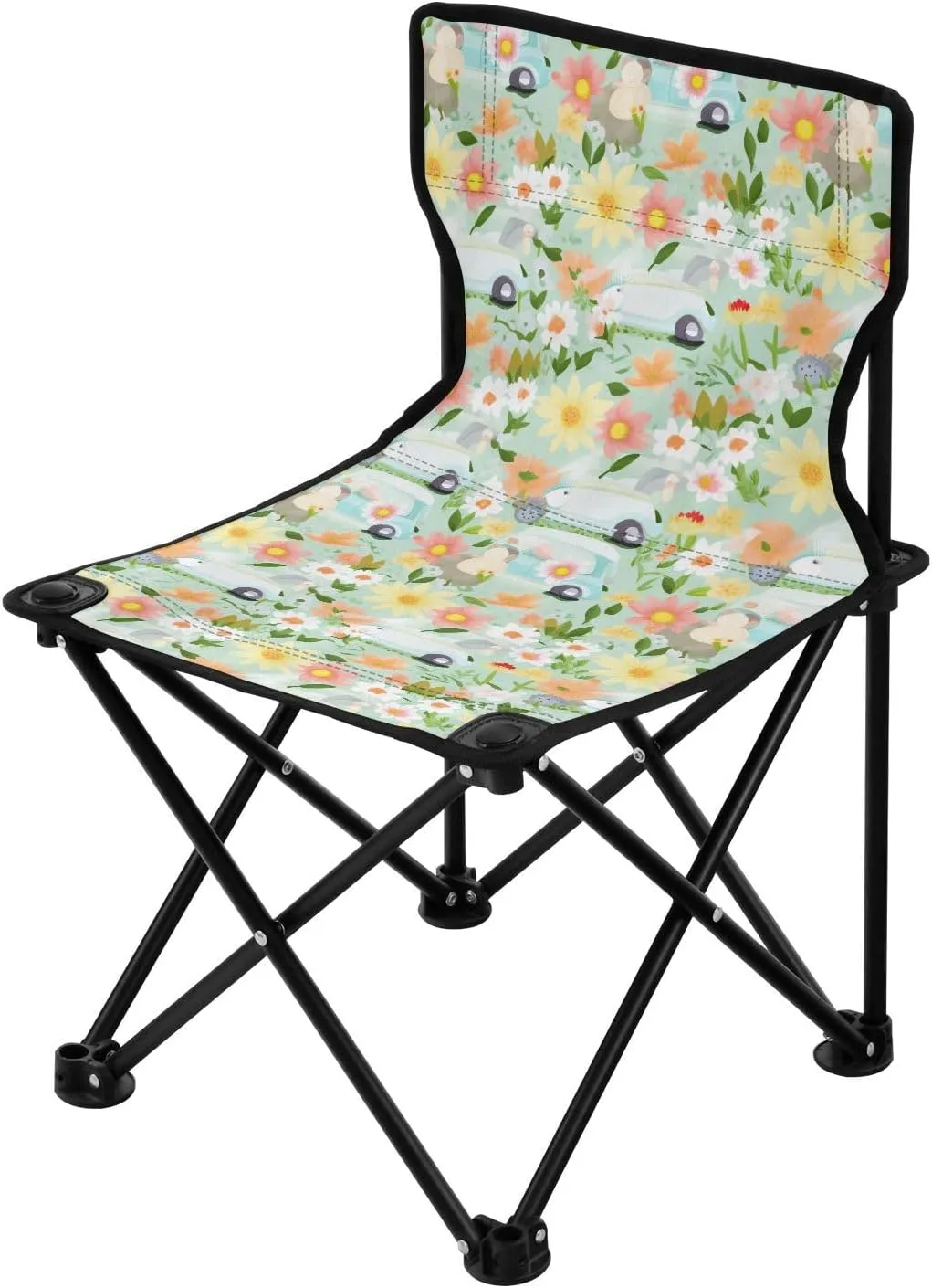 Portable Camping Chairs Flowers Floral Truck Lightweight Folding Chair for Camping, Beach, Picnic, Travel and Sports with Carry Bag 20852919
