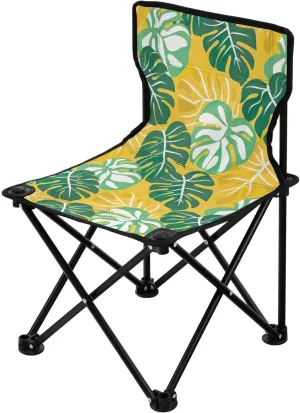 Portable Camping Chairs Green Palm Leaf Yellow Lightweight Folding Chair for Camping, Beach, Picnic, Travel and Sports with Carry Bag 20858156