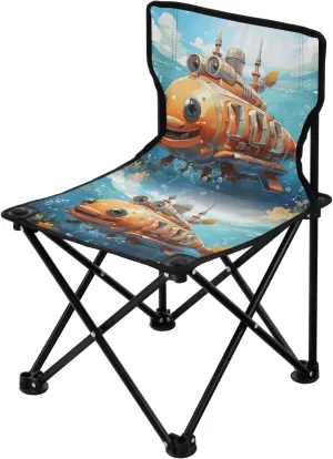 Portable Camping Folding Chairs Foldable Chair Small Submarine Cartoon Lightweight Backpacking Outdoor Outside Fishing