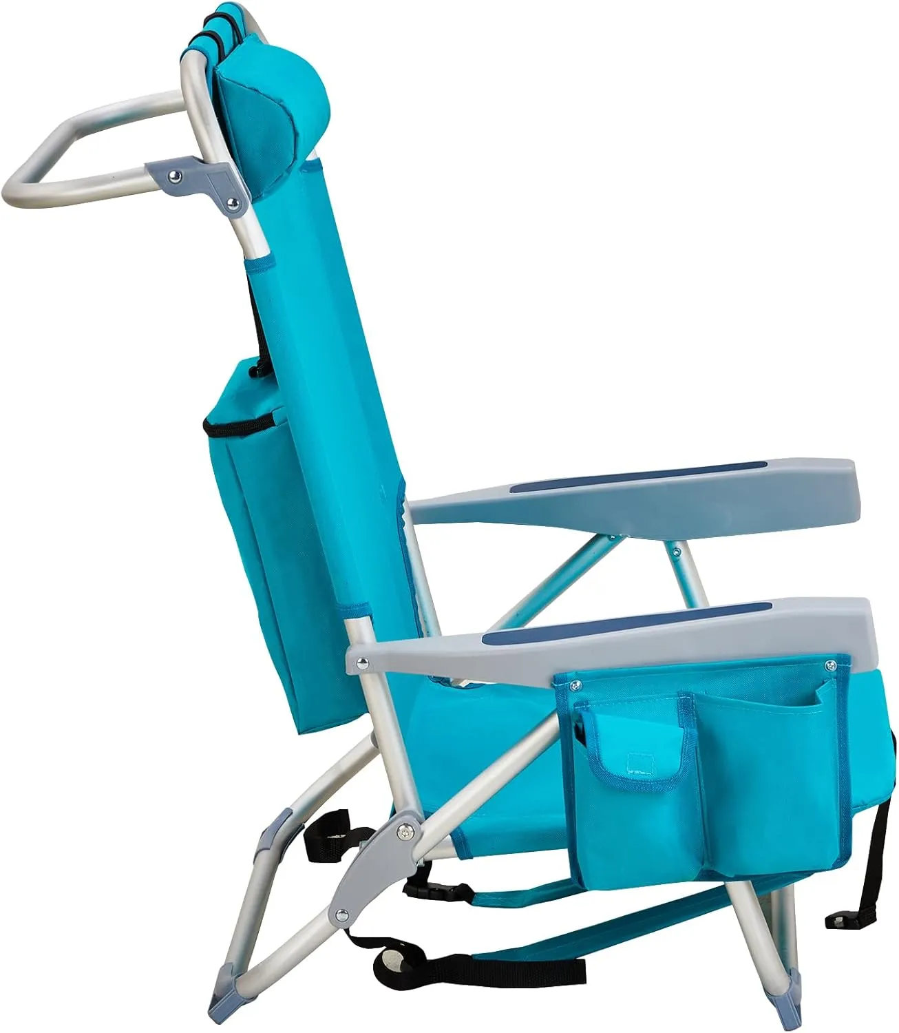 Portable Folding Beach Chair Oxford Cloth Aluminum Tube Back Adjustable Low Profile Camping Chair for Outdoor Adventures Picnic, Beach Trips,Fishing,Garden (Mint Green)