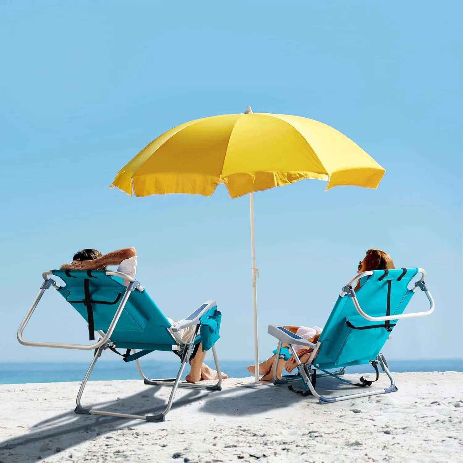 Portable Folding Beach Chair Oxford Cloth Aluminum Tube Back Adjustable Low Profile Camping Chair for Outdoor Adventures Picnic, Beach Trips,Fishing,Garden (Mint Green)