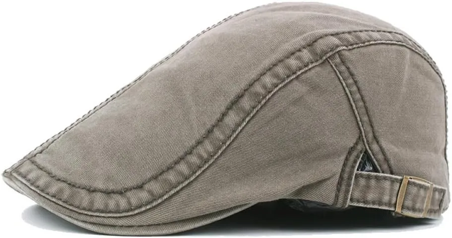 Quanhaigou Unisex Denim Newsboy Hats Flat Ivy Gatsby Cabbie Driving Berets Hat Cotton Dad Cap for Men Women