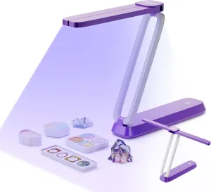 Resiners UV Resin Light, UV Light for Resin Curing, Wireless & Rechargeable Blacklight Ultraviolet LED, 3-in-1 Uses, Foldable UV Lamp, Craft Supplies Tools for Resin Molds, Jewelry Making, Purple